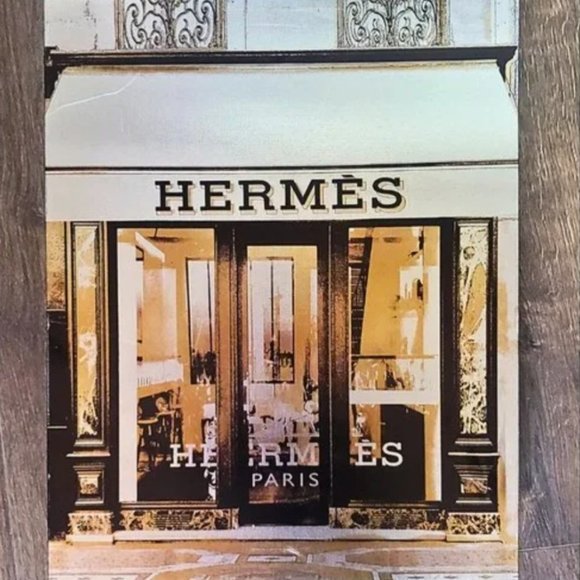 HERMES Paris Vintage Storefront Foil Wallfront - Picture 1 of 6